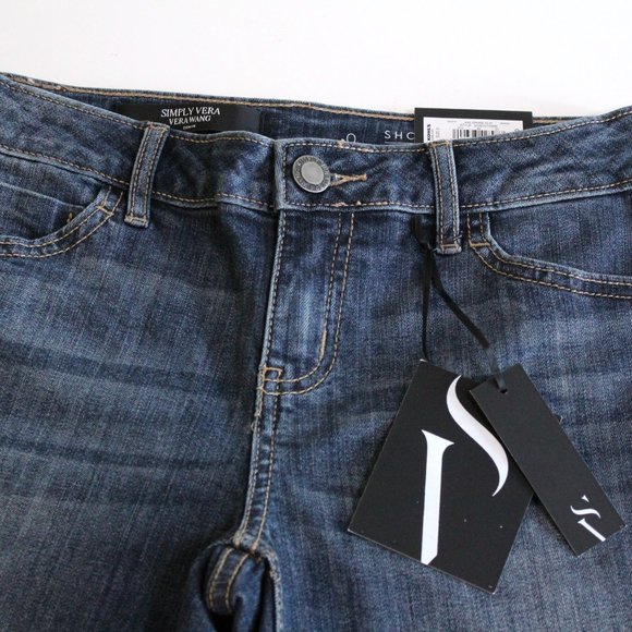 Vera Wang Denim Blue Jean Shorts Size 0 - Picture 2 of 5